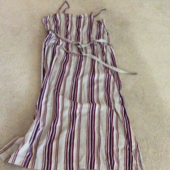 Striped Multi Color Spaghetti Strap Spring Summer Dress - Picture 1 of 6